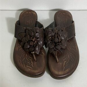 Born Astrid Flower Women’s Leather Flip Flop Sandals